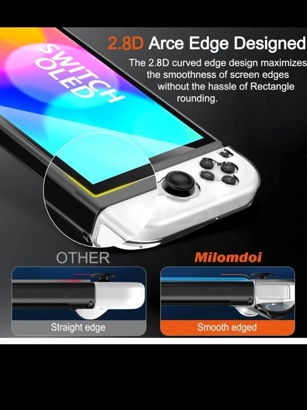 White Tempered Glass Screen Protector for Switch OLED 2021 - 5 Pack